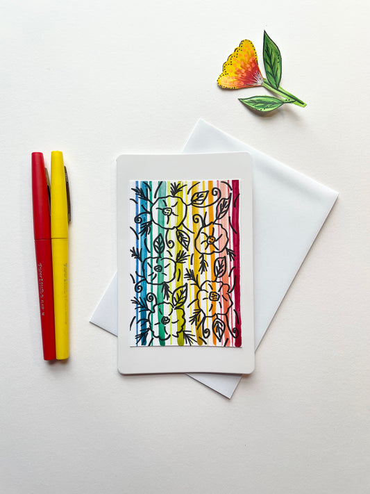 Rainbow Floral Greeting Card