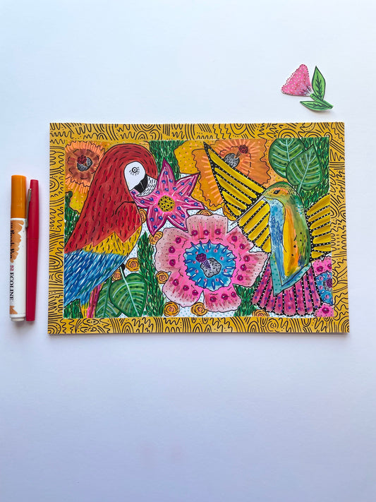 Tropical Birds Painting